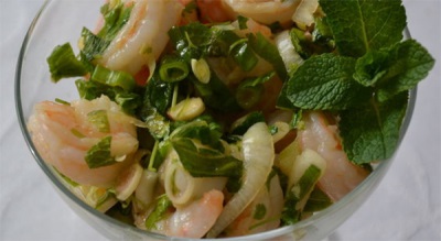 Salade de crevettes et citronnelle